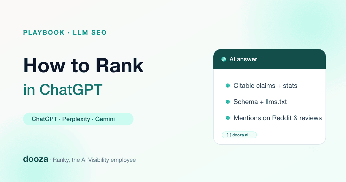 How to Rank in ChatGPT (and Perplexity, Gemini, AI Overviews): A 2026 LLM SEO Playbook