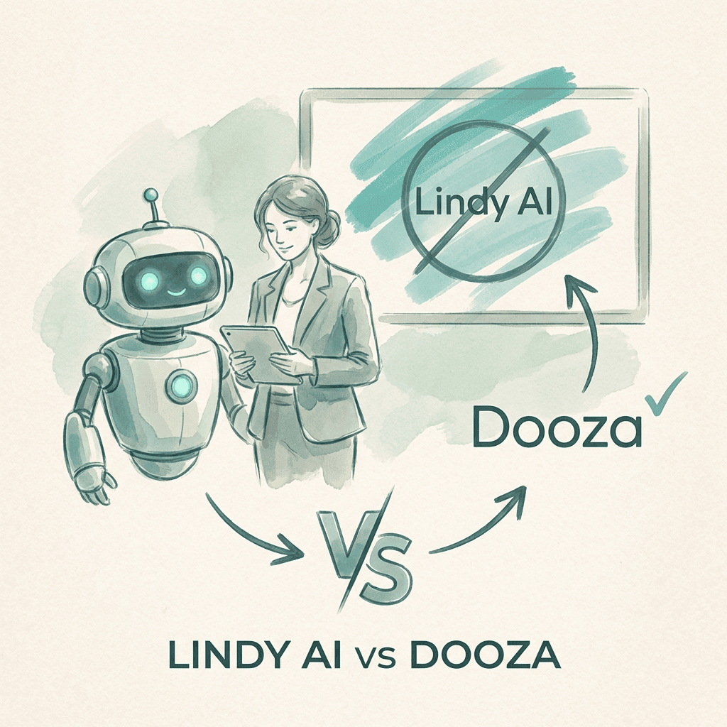 Comparison of Lindy AI alternatives showing Dooza and other AI employee platforms