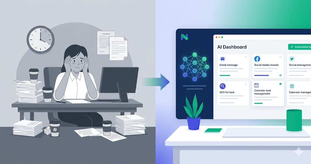 AI task automation replacing repetitive admin work with AI employees